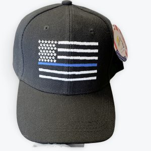 Hat Blue Line Emb Black