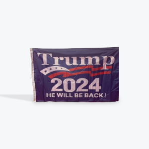 Flag He Will Be Back Blue